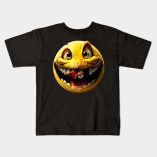 Bloody laughing Emoji Kids T-Shirt